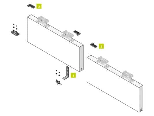Accessori Koblenz kit di trascinamento x 2 ante parallele