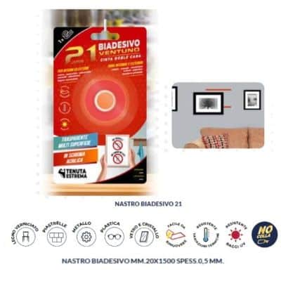 Biadesivo nastro 21 1x20x1500