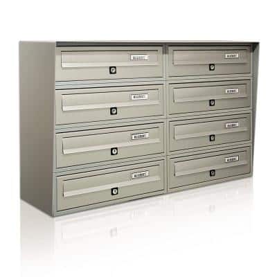Casellario postale Alubox 4x2 argento rivestimento ghisa fond ner