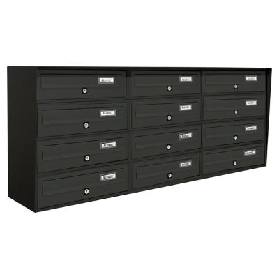 Casellario postale Alubox Slim 4x3 ghisa rivestimento ghisa nero
