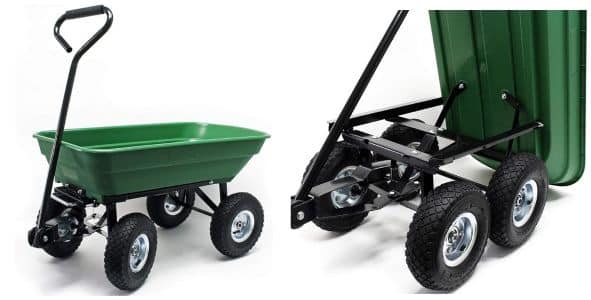 Carrello da giardino 4 ruote vasca ribaltabile