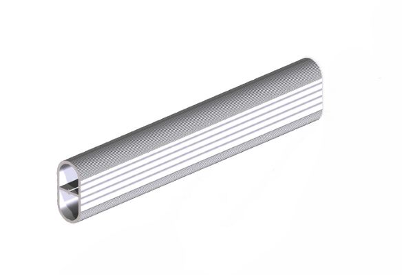 Tubo ovale 30x15 mm  millerighe anod. argento (vg. mt. 3)