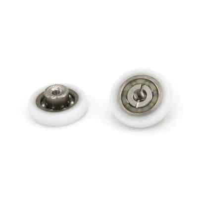 Cuscinetto di ricambio per antescorrevoli D.22x4.7x8.5 maschio m4 bombato (R4) bianco + zigrino frontale