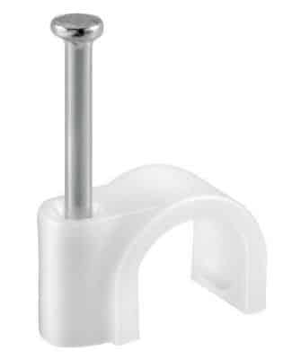 Fissacavo tondo a chiodo bianco 5/6 cf.50
