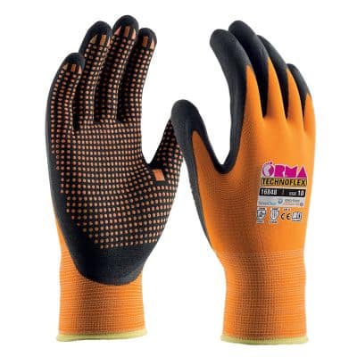 Guanti da lavoro Technoflex nylon/nitrile giallo/arancio tg 11