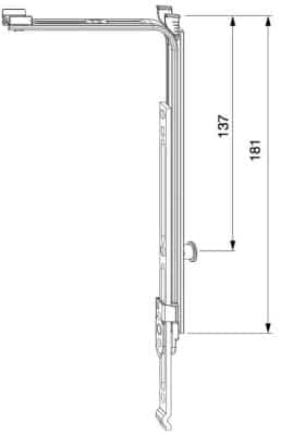 Movimento angolare polungabile verticalmente con 1 fungo in finitura argento